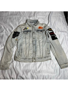 Men's CREATE 2MRW Denim Jacket L Light Blue Black